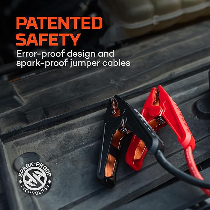 NEBO Assist Air 2500XP+ Jump Starter and Air Compressor | 4-in-1 2500 Amps Car Jump Starter, Air Compressor 150 PSI, Charger, and Floodlight, USB Compatible, Automotive, Emergency, Spark-Proof Safety