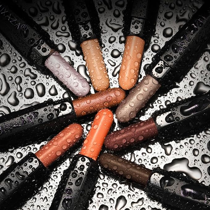 10PCS Eyeshadow Stick,Shimmer And Matte Brown Metallic Cream Eyeshadow Pencil Crayon with Smudge-proof & Waterproof,Eye Brightener Stick