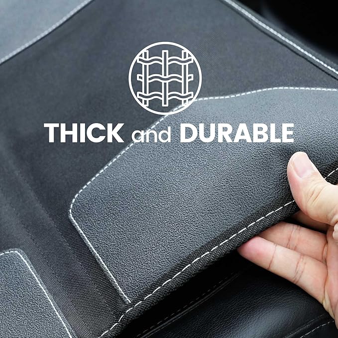 PIDO Car Seat Protector for Child Car Seat, 2 Pack Carseat Protector with Thick Padding and Storage Pockets, Waterproof Protection Cover Mat for Vehicle Leather Upholstery