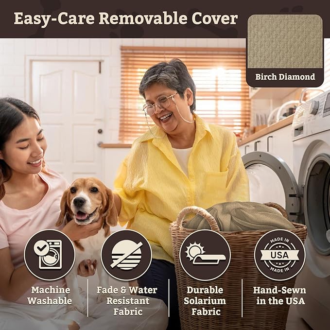 Snoozer Dog Car Seat: Lookout I Dog Booster Car Seat for Pets up to 25lbs, Helps Alleviate Travel Sickness & Fear for Dogs, Removable Washable Cover – Birch Diamond, Size Medium