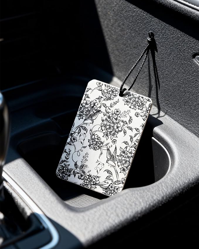 Car Air Freshener Cute Black Lace Bow Coquette Girly 5pcs Automotive Accessories Car Interior Hanging Scents Mirror Decor for Women Teen Girls