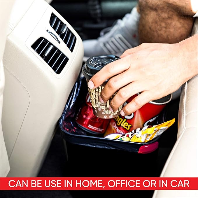 Car Trash Can Trash Bags – Multipurpose Heavy-Duty Waste Bags, Leakproof & Durable for Auto, Home, Office & Travel for Haussimple Small Medium Large Car Garbage Bins (1-Pack Roll, Large)