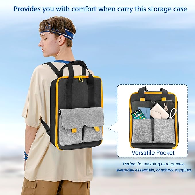 KISLANE Car Storage Backpack Organizer with Elastic Slots – Portable Backpack Carrying Case for 1:64 Scale Cars, Hands-Free Travel Storage Bag for Collection and Organization