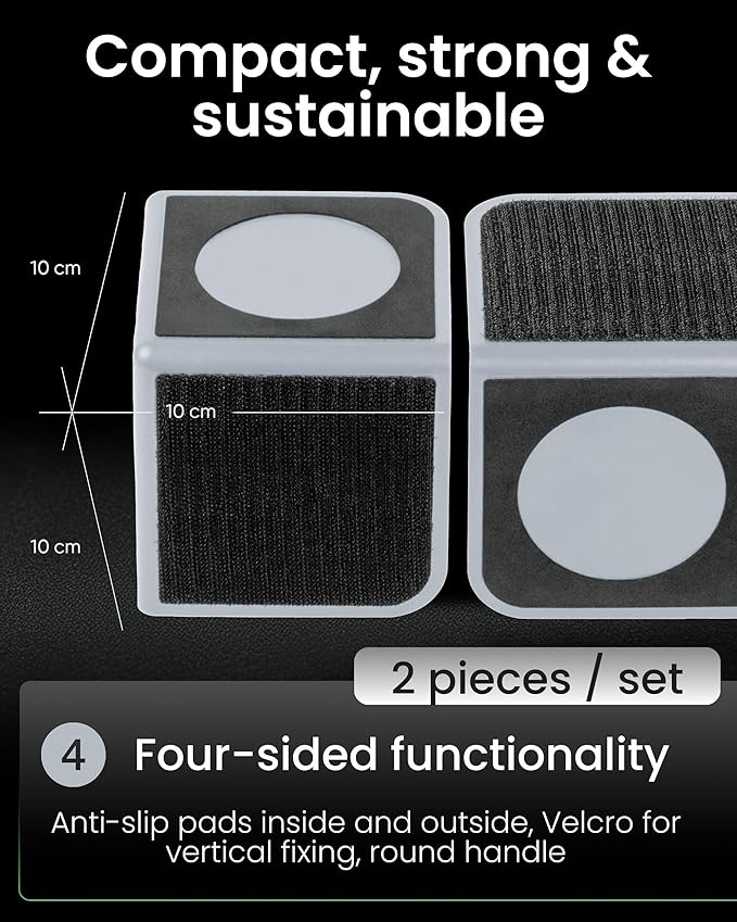 rati Nook Trunk Organizer Blocks for Cars and SUVs, Adjustable Cargo Dividers with Dual Grip Pads, Works on Carpeted and Plastic Trunks, Set of 2 Modular Stabilizers (Grey)