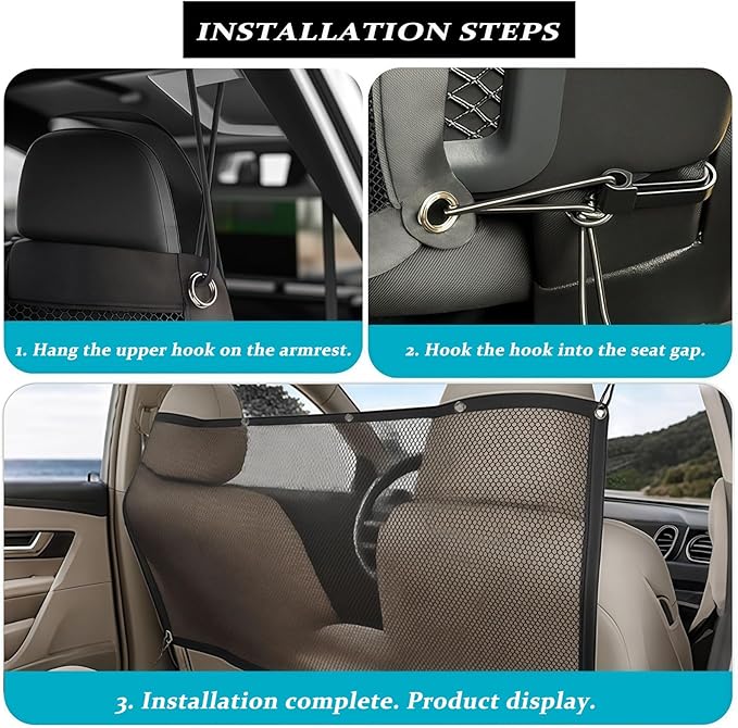 Car Pet Barrier Mesh for Back Seat for Subaru Crosstrek Limited 2019–2025, Heavy-Duty Dog Safety Net Scratch-Resistant Divider for Cars,Breathable & Secure Travel Guard,A