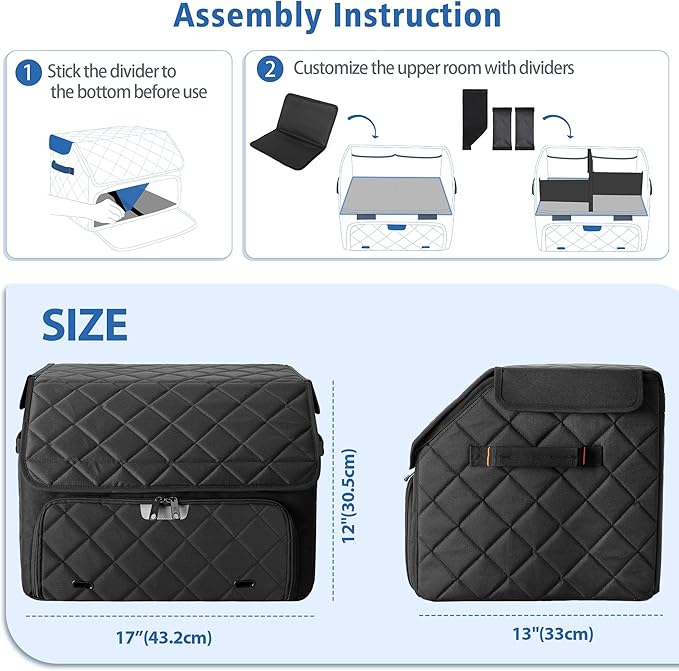 Upgraded Golf Trunk Organizer, Golf Car Organizer with Separate Ventilated Compartment for 2 Pair Shoes, Golf Storage with Multi-Compartment for Golf Accessories, Gifts for Golfers