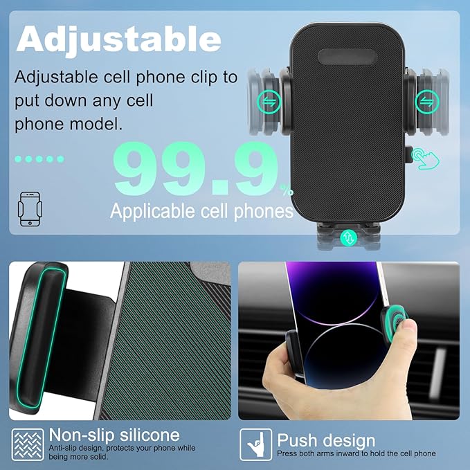 KAKSEY Car Phone Holder Compatible with Toyota RAV4 2019-2025 Auto Accessories 7/8 Inch Screen Fixed Clip, Mobile Cellphone Mount Navigation Screen Bracket Hands-Free