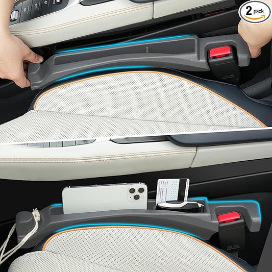 Car Seat Gap Filler with Drop Prevention & Storage Hook - Between Seats Console Organizer for SUV Truck - Car Accessories(2Pcs)