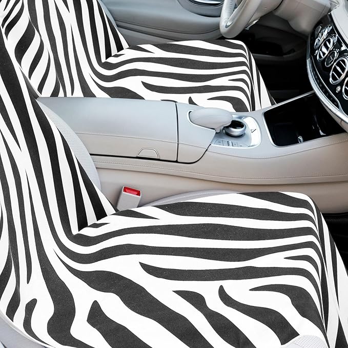 Hahafelt 2 Pack Car Seat Towel Covers with Storage Bag 63 x 32 Inch Athletic Running Towel Seat Sweat Washable Non Slip Cover Gift for Car Outdoor Sport Activities (Zebra)