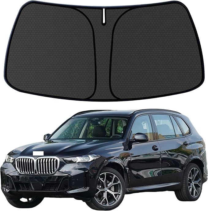 X5 Customized Windshield Sun Shade for 2019 2020 2021 2022 2023 2024 2025 2026 X5 (Fit for M Sport | xLine) Front Window Sunshade Visor Protector Foldable Blocks UV Rays Keep Car Cooler Accessories