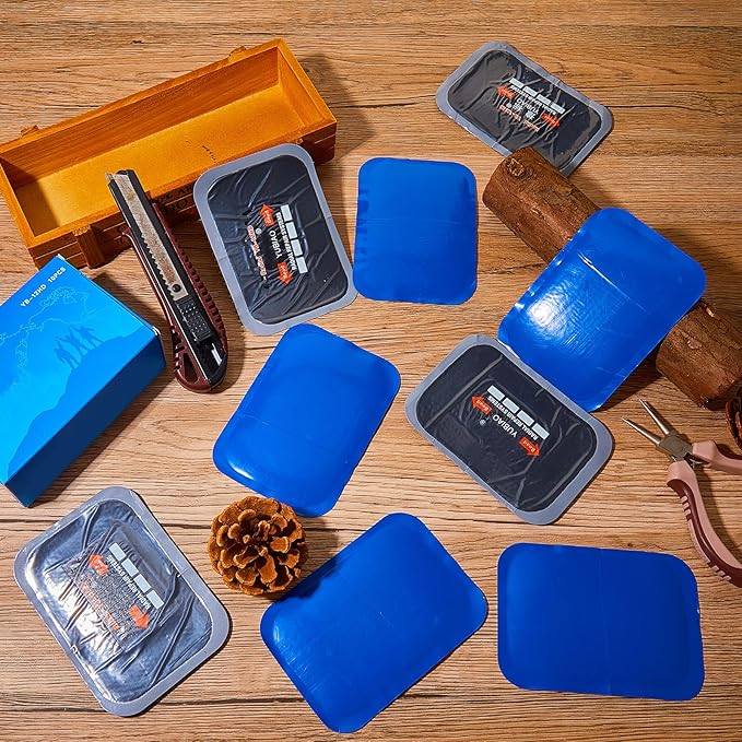Tallew 150 Pcs Tire Patches 5 Sizes Rubber Radial Tire Repair Patch Plug Kit Heavy Duty Emergency Repair Tool for Puncture Car Truck Bus Tractor Vehicle Motorcycle 32, 42, 58, 65x80, 85x120 mm