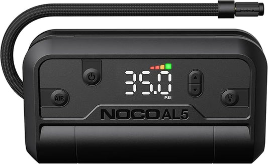 NOCO Air AL5: Cordless Tire Inflator – Portable Rechargeable Air Compressor with USB-C – 17 LPM Inflates 0–40 PSI in 7 Minutes – Digital Gauge + Auto-Shutoff – For Tires up to 31-Inches