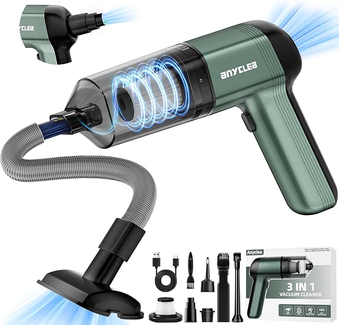 Handheld Vacuum Cordless, 12000Pa Strong Suction Hand Car Vacuum Portable Cordless Rechargeable, Mini Vacuum with Multi-Nozzles & Washable Filter for Car, Home, Office, Pet