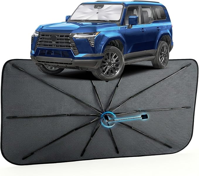 Car Windshield Sun Shade for Lexus GX 2024-2026 –[Reflective Coated Fabric] Sunshade Umbrella for Front Window, Car Shades Sun Visor Keep Car Cool and Protects Interior, 1:1 Exact Fit