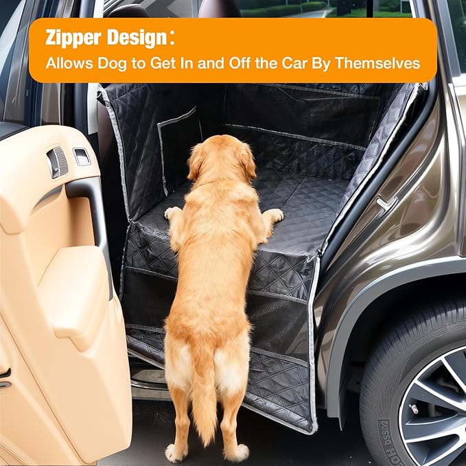 Dog Car Seat for Large Dogs, Back Seat Extender with Mesh Windows, Strong Support Dog Car Seat Cover for Cars, SUV and Road Trip (28 * 23 * 21.7inches)