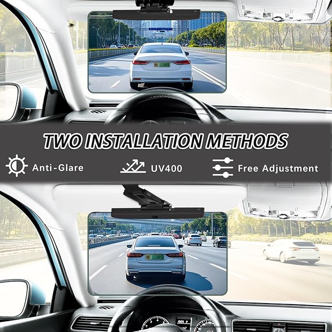 Sun Visor Extender for Cars，Adjustable Car Visor Extender Sun Blocker (UV400)，Polarized Car Sun Visor，Safe Driving Extension for Glare,Clip on Sun Visors for Cars, Universal (Universal, XL)