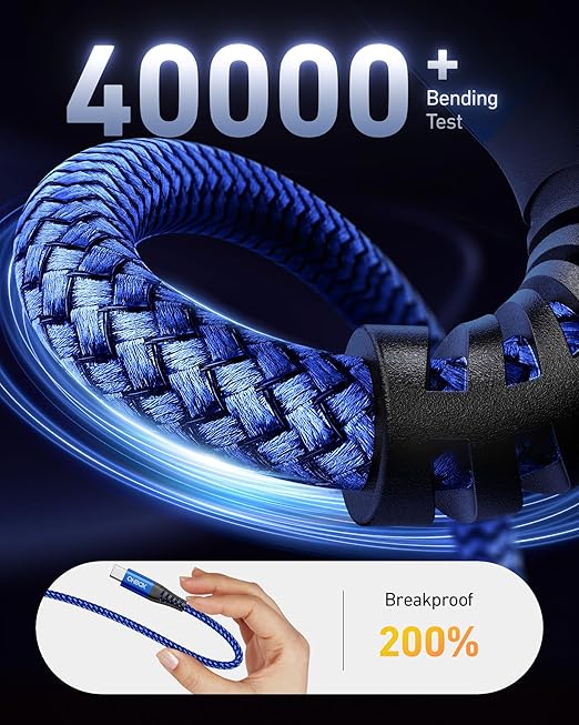 USB C to USB C Cable 60W [2Pack 3FT], USB C Fast Charging Cable for Car Durable Braided iPhone USB Type C Cable USBC to USBC Cord for iPhone 17/16/15/Pro Max/Plus, Samsung Galaxy S23 and More-Blue
