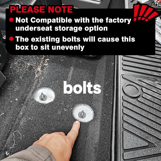 VaultsOnWheels Under Seat Storage Box Fit for Ford F150 2015-2026 SuperCrew/Crew Cab & F250 F350 F450 2017-2026 SuperDuty Accessories, Console Organizer Truck Tool Box Detachable Underseat Organizer
