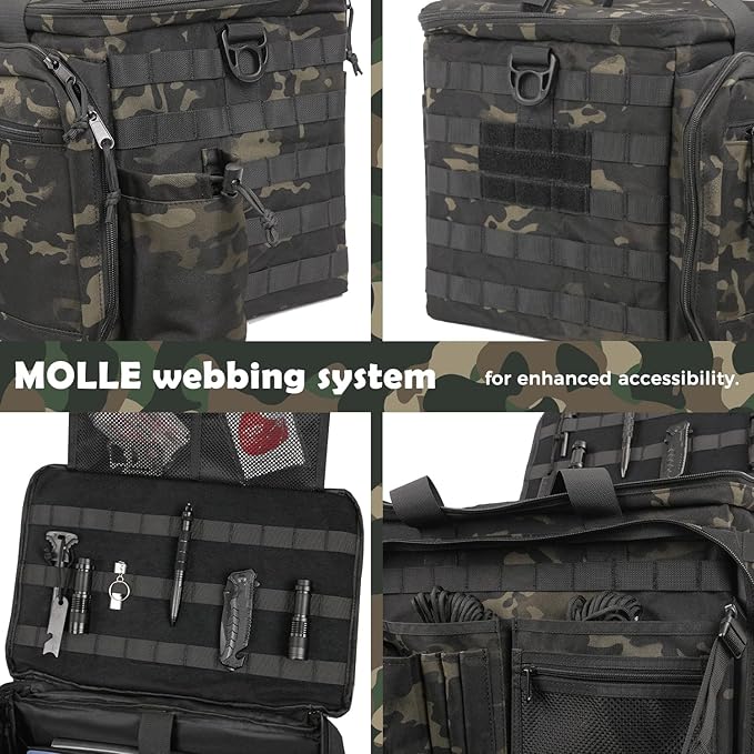 SCAVATA Patrol Bag Law Enforcement, Police Gear Car Front Seat Vehicle Organizer Bags with MOLLE System (Camo)