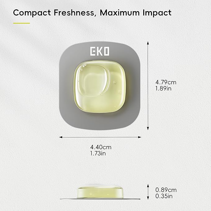 EKO Refresh Deodorizer Pod Refills, 4-Pack, Plant-Based Trash Can Deodorizer & Garbage Odor Eliminator, Long-Lasting 45 Days Air Freshener Pods for Bathroom, Closet, Storage, Compost Trash Can