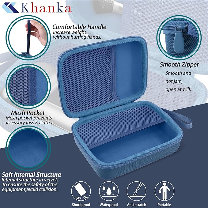 khanka Case for WOLFBOX MF100 Electric Air Duster,Hard Storage Compatible with Wolfbox MF100 MF50 Compressed Air Duster and Accessories,Case Only（Blue）