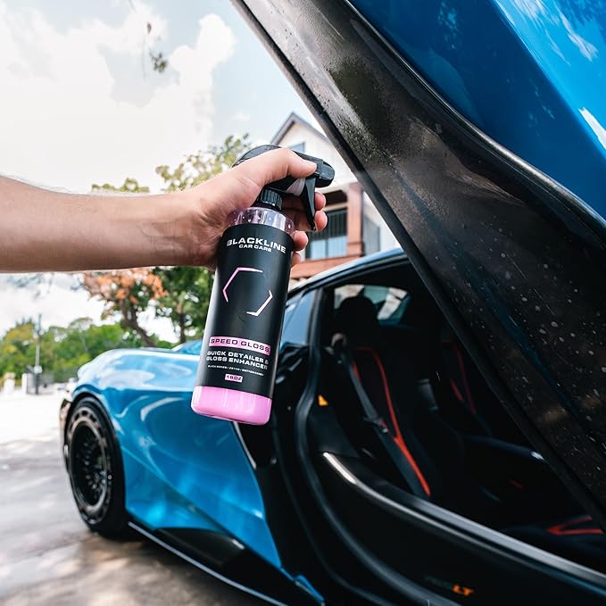 Blackline Car Care - Speed Gloss Quick Detailer Spray & Car Shine - Versatile, Fast Cleaning for a Streak-Free, Quick Detail and Glossy Finish on All Vehicle Surfaces (16 Fl Oz)