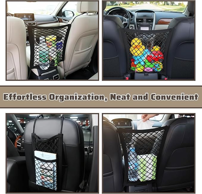 Dog Car Net Barrier Stretchable Mesh Dog Car Barrier For Suv Easy Install Elastic Cars Divider For Dogs with Storage Mesh Safer Driving Separates Pets From Passengers For Safely Cars Suvs Vans