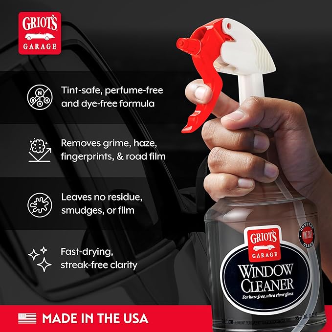 Griot's Garage Window Cleaner, Cleaning Spray for Automotive Windows, Mirrors, Shower Doors, and More, 11108, 35oz