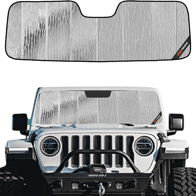 Pigenius Windshield Sunshade for Jeep Wrangler 2007-2010 Front Window Shade - AstraGuard