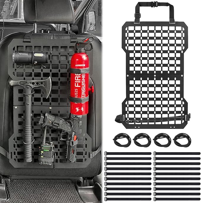 Rigid Molle Panels For Vehicles Truck Mount Rack Panel Tactical Seat Back Organizer Adjustable Versatile Panel (Molle Panels)