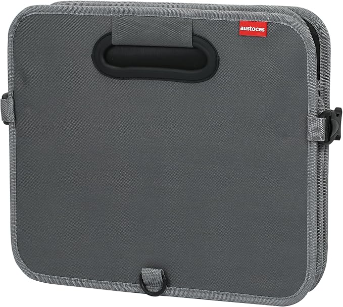 Car Trunk Organizer With Soft Cover and Storage Bin Essentials Collapsible Organization Accessories for SUV/Sedan Grey