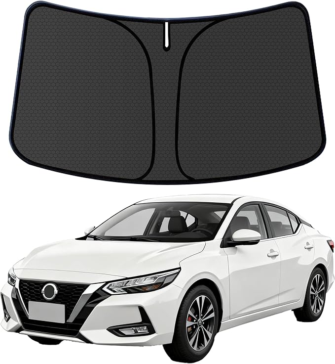 Sentra Customized Windshield Sun Shade for 2020 2021 2022 2023 2024 2025 2026 Sentra S/SV/SR Front Window Sunshade Visor Protector Foldable Blocks UV Rays Keep Car Cooler Accessories