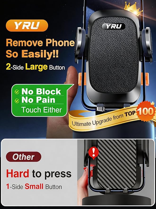 [Military-Grade Anti-Shake & 360° Rotatable Suction] 2026 Upgraded Car Phone Holder Mount【90+LBS Safest Strongest & Patent Cert】Dashboard Windshield Vent for iPhone 17 16 Pro Max Samsung, Jet Black