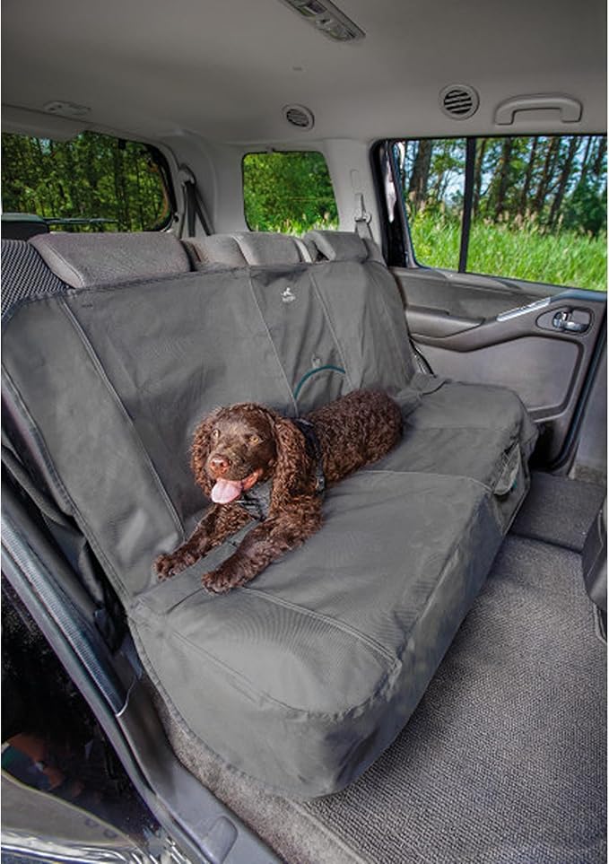 Kurgo Wander Bench Seat Cover, Dog Car Seat Protector, Waterproof & Stain-Resistant, Secure Fit, Charcoal Grey