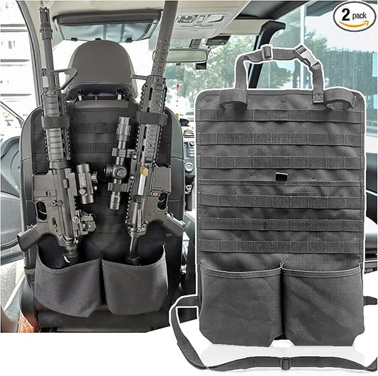 Tactical Car Seat Back Organizer, MOLLE Vehicle Seat Panel for Hunting Gear Storage, 2 Pack