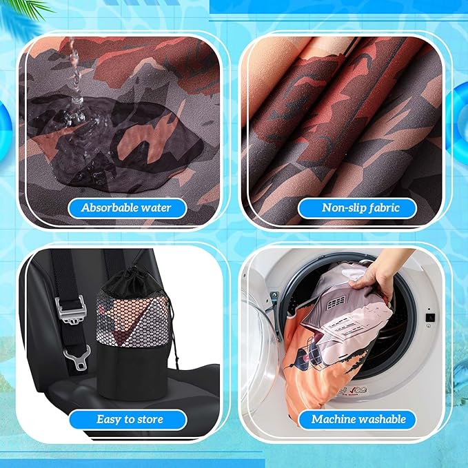 Hahafelt 1 Pack Car Seat Towel Covers with Storage Bag 63 x 32 Inch Athletic Running Towel Seat Sweat Washable Non Slip Cover Gift for Car Outdoor Sport Activities (Mount Desert Island)