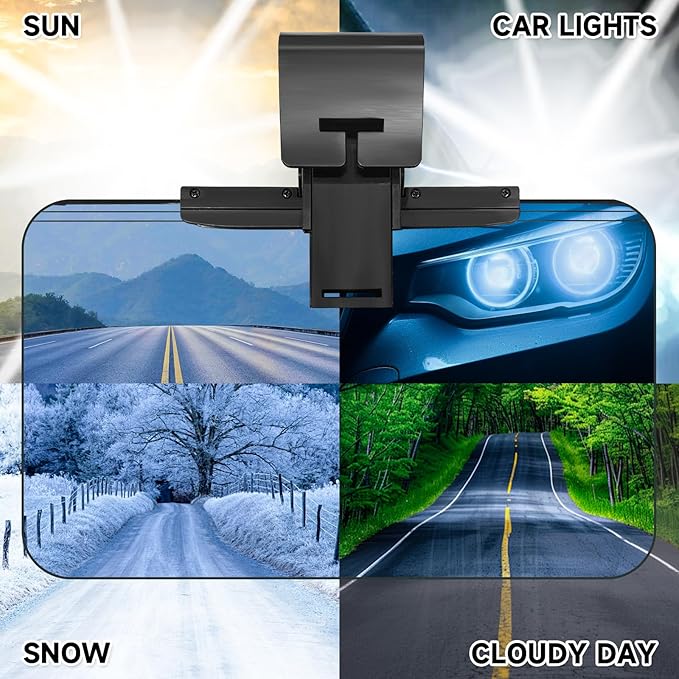 Sun Visor Extender for Cars，Adjustable Car Visor Extender Sun Blocker (UV400)，Polarized Car Sun Visor，Safe Driving Extension for Glare,Clip on Sun Visors for Cars, Universal (Universal, XL)