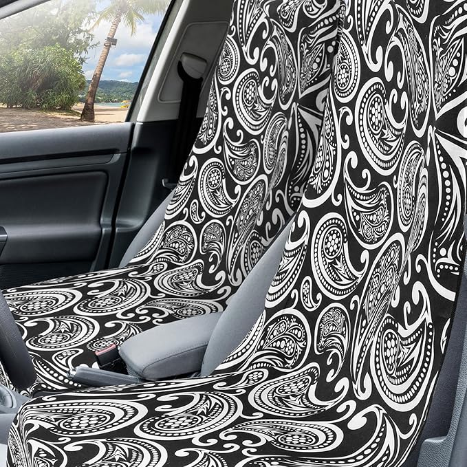 Hahafelt 2 Pack Car Seat Towel Covers with Storage Bag 63 x 32 Inch Athletic Running Towel Seat Sweat Washable Non Slip Cover Gift for Car Outdoor Sport Activities (Paisley)