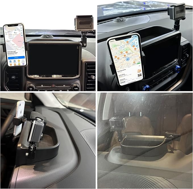 sukemichi Dash Phone Mount for Bronco Sport, Cell Phone Holder & Camera Mount, Multi-Function Dashboard Phone Holder Mount with Tray for 2021-2024 Ford Bronco Sport Accessories 2 Door 4 Door