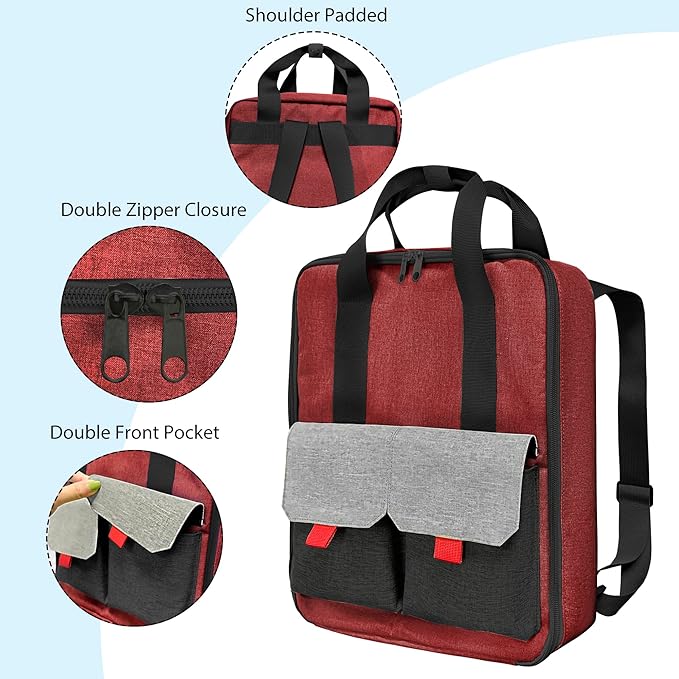 KISLANE Car Storage Backpack Organizer with Elastic Slots – Portable Backpack Carrying Case for 1:64 Scale Cars, Hands-Free Travel Storage Bag for Collection and Organization