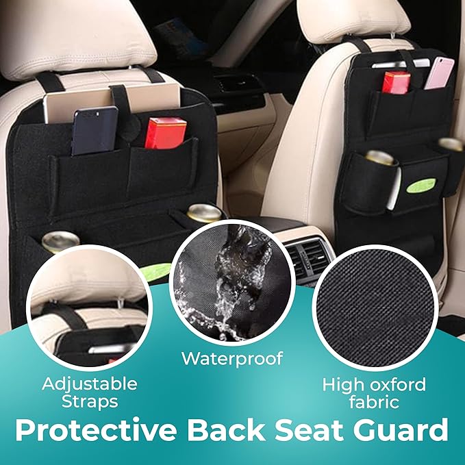 Backseat Car Organizer: Storage Solution with Tablet Holder for Kids, Travel Essentials & Road Trip Comfort”