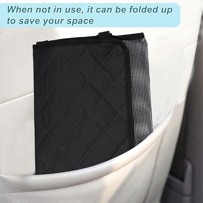 Dog Car Barrier, with Elastic Mesh, Universal Pet Divider, for Safe Driving with Children Pets, Easy Installation, Black, 27.6"x14.6"