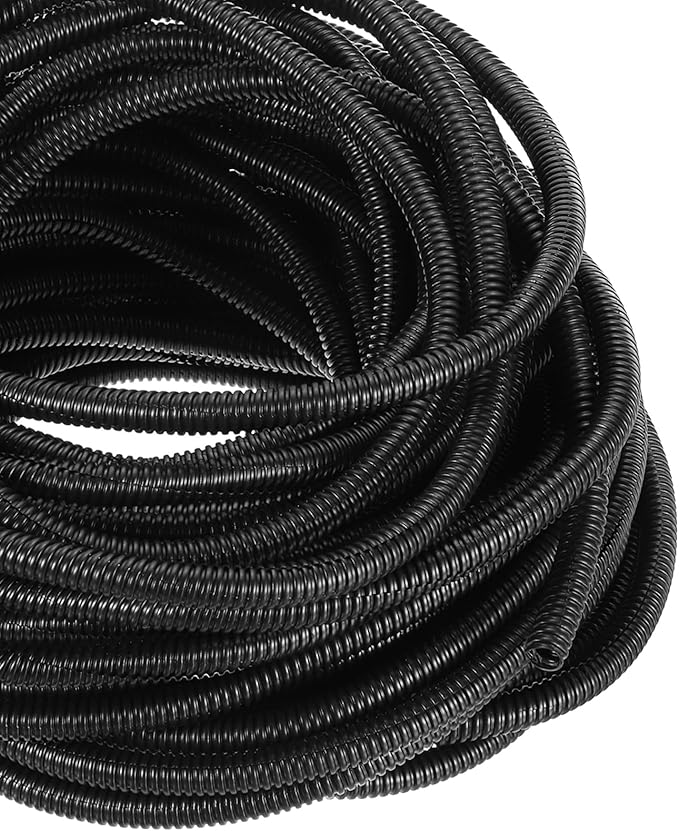 DMiotech 100ft Wire Loom Split Tubing 5/8 Inch(16 Mm) ID, Cord Protectors from Pet Flexible Conduit Cable Management for Office, Home, Garden, Black