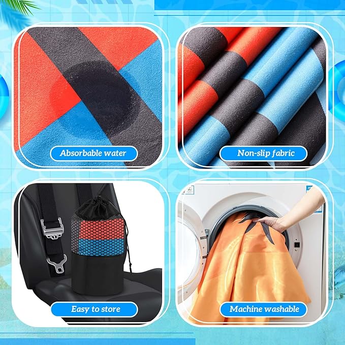 Hahafelt 2 Pack Car Seat Towel Covers with Storage Bag 63 x 32 Inch Athletic Running Towel Seat Sweat Washable Non Slip Cover Gift for Car Outdoor Sport Activities (Beach Palm Trees)