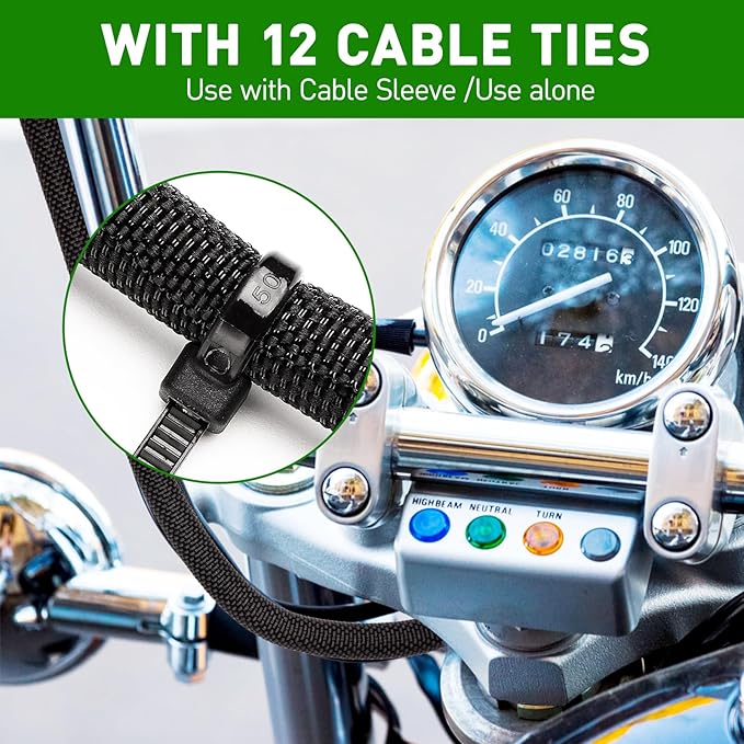 20FT Split Cable Management Sleeve Wire Loom Tubing Cord Protector for High-Temperature Automotive Harness Wires and Home Cable Management,Self-Wrapping Braided Cord Covers (1/2 Inch)