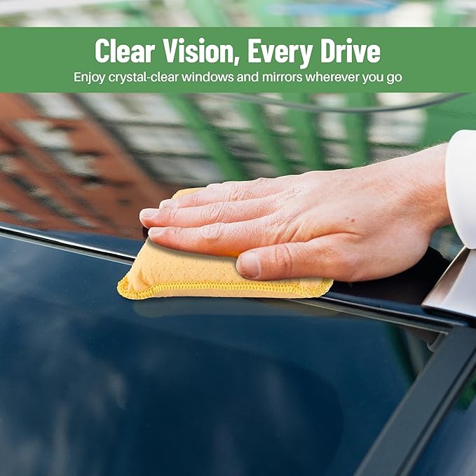Evelots Car Windshield Cleaner Chamois, 4 Pack, Window Glass Defogger Sponge, Yellow