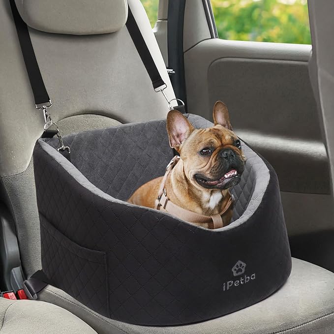 Dog Car Seat for Small & Medium Dogs - Crash-Protective, Non-Slip, Protects Car Interior, Detachable & Washable