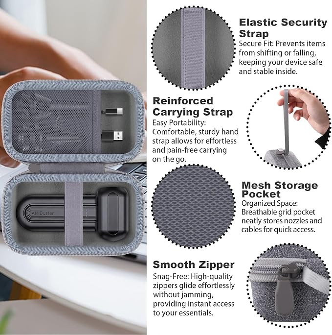 khanka Case for WOLFBOX MF50 MF60 MF70 Electric Air Duster,Hard Storage Case Compatible with Wolfbox MF50 MF60 MF70 Air Compressor and Accessories,Case Only（Grey）