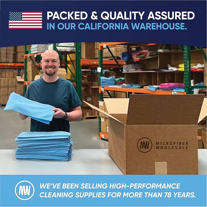 Bulk 16" x 16" All Purpose Microfiber Towels Wholesale - Case Quantity (200 Count) | Large | No Fraying | High Density Microfiber | Zero Chemical Cleaner | Long-Lasting (Green)