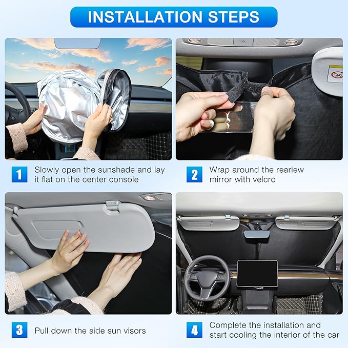 INSAUTO Custom Fit Windshield Sun Shade Accessories for Ford F250 F350 F450 2008-2016, Foldable Front Window Sunshade, UV & Heat Reflector, Keeps Interior Cool, Includes Storage Bag